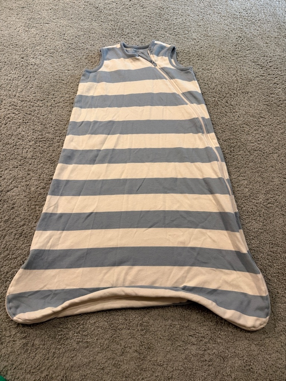 Burt's Bees Baby Blue and White Striped Sleep Sack